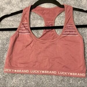 Lucky Brand Bra womens Small‎ Pink Seamless Racerback Bralette Top Activewear